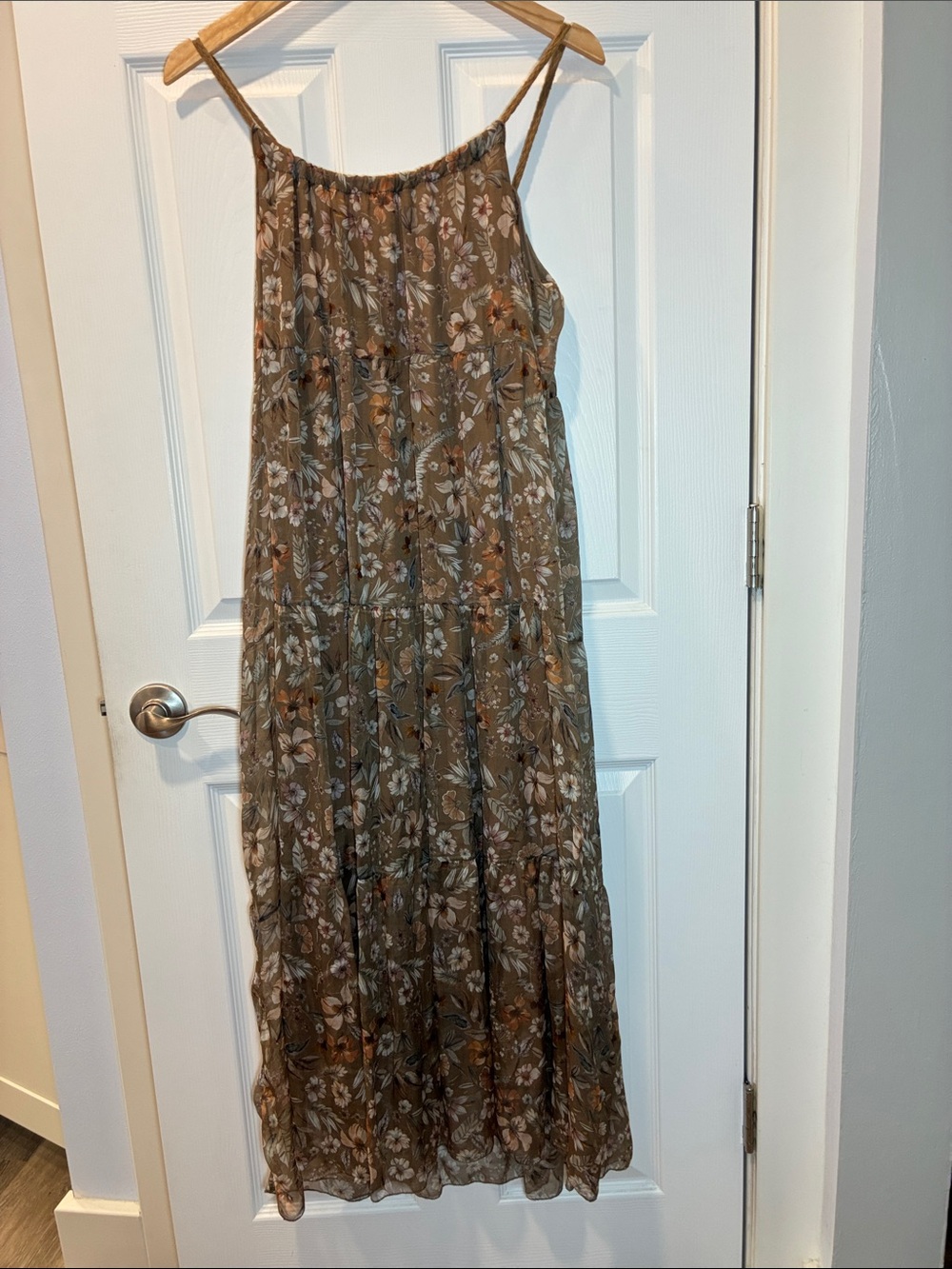 🇮🇹 Floral Silk Maxi Dress with roped straps